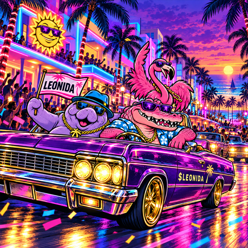 Leonida crew cruising the neon boulevard